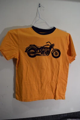 2013 Gymboree BOYS 10 Yellow Blue Motorcycle Raised Velour Graphic T-Shirt Foto 1 de 4