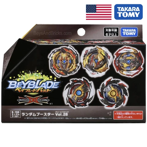 TAKARA TOMY Burst DB QuadDrive Random Booster Vol. 28 Beyblade B-196 (1pcs) USA Cover