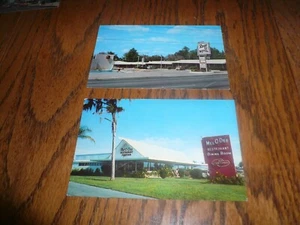 Mel-O-Dee Restaurant & Rose Motel Both Florida Vintage Postcard Vintage 2 for 1 - Picture 1 of 2