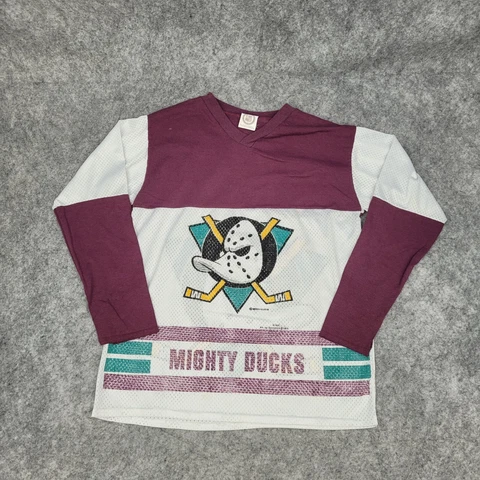 Vintage 1995 Mighty Ducks Jersey Junior Teens Medium Color Block 90s Cover