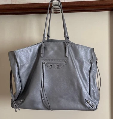 Bolso de Mano Balenciaga The Paper Cuero Gris Plateado Usado Gran Capacidad Foto 1 de 4