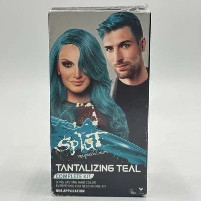 Kit completo de tinte para cabello Splat Rebellious Colors verde azulado tentador blanqueador y peróxido Foto 1 de 4