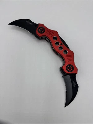 Tac Force Dual Blade Spring Assisted Folding Knife With Clip TF-669RD - Image 1 of 4