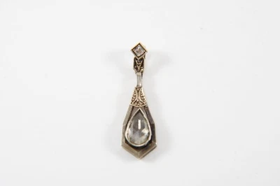 N94L06- Art Déco Platin 950 Anhänger mit Altschliff Diamanten  - Bild 1 von 4