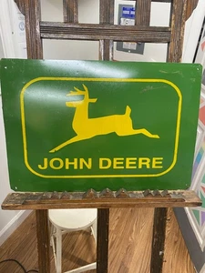Insegna metallo verniciato John Deere 15" x 22" GAS OIL SODA FATTORIA MANGIME SEMI TRATTORE - Foto 1 di 4