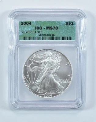 American Silver Eagle MS70 ICG 2004 *9914 Foto 1 de 4