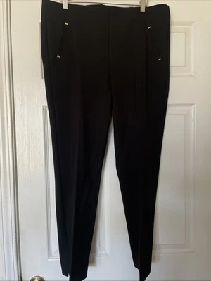 PANTALÓN TOBILLO CHICO'S Talla 3 (16) Negro Sólido JULIETA DETALLE RIBETE DELGADO Foto 1 de 4