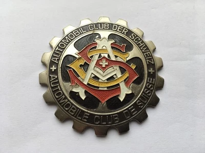 C1960s-70s VINTAGE AUTOMOBILE CLUB DE SUISSE CAR/MOTORCYCLE BADGE - Image 1 of 2