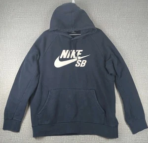 Nike SB Hoodie Men XL Blue / White Y2K Sweatshirt Pullover Sweater Skateboarding - Picture 1 of 9