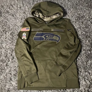 Nike Seattle Seahawks Salute To Service Hoodie Youth Large (14-16) Military EUC - Picture 1 of 18