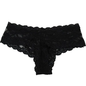 Victoria's Secret Cheeky Panties Womens Medium Black Lace Low Rise Underwear M - Picture 1 of 6
