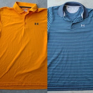 Under Armour Polo Shirt Men's Medium Heat Gear Lot Of 2 - Picture 1 of 13