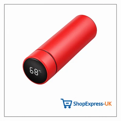 Fiaschetta Display Temp LED Smart 500ml ROSSO -Borraccia Isolata Acciaio Inox - Immagine 1 di 2