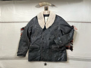 Chaqueta Ralph Lauren Cuero Barnstormer XL Lana Años 20 30 Abrigo Volador Vintage - Imagen 1 de 20