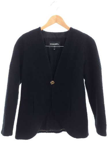 Giacca Chanel tweed 1B senza colletto taglia 38 P61936V30843 r5_0706