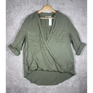 NUEVO CON ETIQUETAS Blusa Camisa Blusa Anthropologie Holding Horses Verde Oliva Túnica BOHO 14 - Imagen 1 de 9