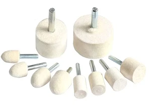 10 Pieces 1/4'' Shank Wool Felt Polishing/Buffing Wheel Grinding Head Fits El... - Picture 1 of 7