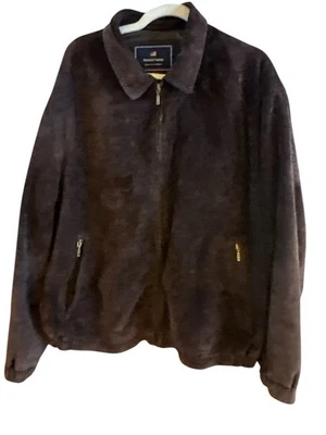 Newport Harbor Brown Genuine Suede Men’s Jacket Extra Large Full Zipper Pockets - Image 1 of 4
