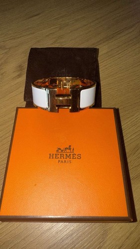 Bracciale largo Hermès Clic Clac H PM Bianco