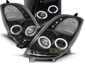 Juego de Faros for Toyota YARIS 2006-2009 Angel Eyes Negro US LPTO04WP XINO US - Foto 1 di 7
