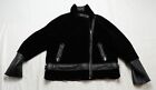 Soia & Kyo Women's Linnea Faux Sherpa Jacket W/Moto Collar Cd4 Black Size Xl