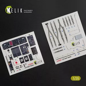 KeliK K35009 Scale 1:35 CH-54A "Tarhe" interior 3D decals for ICM for model kit - Picture 1 of 16