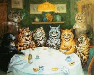 Cats Drinking,Smoking & Playing Cards by Louis Wain 8X10 Glossy A Quality Photo! - Picture 1 of 8