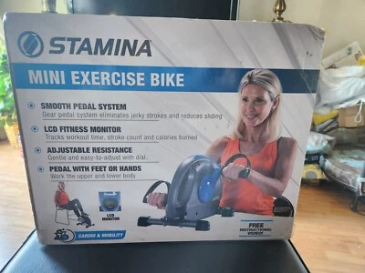 Brand New Stamina Adjustable Mini Exercise Bike with Smooth Pedal System - Image 1 of 3