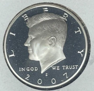 2007-S KENNEDY SILVER HALF DOLLAR ~GEM CAMEO PROOF ~BEAUTIFUL COIN~ 90%SILVER - Picture 1 of 2