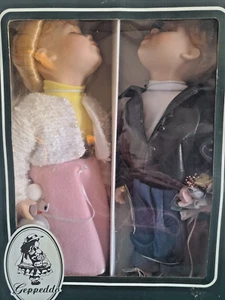 Geppeddo, Johnny & Suzy Kissing Dolls, Porcelain, 50's Style, 15", Original Box - Picture 1 of 3