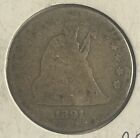 1891 SEATED LIBERTY QUARTER   90  SILVER   P15 29