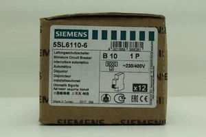 Siemens 5SL6110-6 Leitungsschutzschalter 230/400V B10 1P (VPE=12 Stk.) "Neu&OVP" - Bild 1 von 1