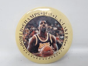 1985 Vintage Ervin Magic Johnson Pinback Pin Button Lakers Dr. Tucker Camp - Picture 1 of 4