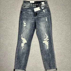 JEANS Judy Blue DISTRESSED Boyfriend Fit Cintura Alta Talla 3/26 Nuevos con Etiquetas - Imagen 1 de 13