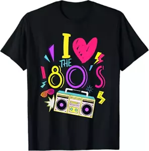 Love the 80's 80s Costume Retro Vintage T-Shirt - Picture 1 of 2