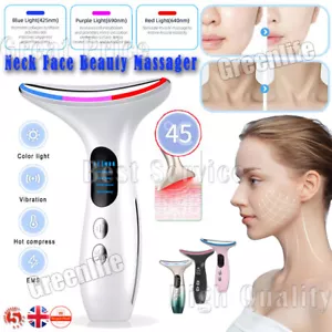 Neck Face Lifting Massager Skin Tighten Device LED and Anti Wrinkle Double Chin - Picture 1 of 18