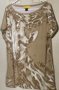 ST.JOHN Giraffe Shirt Short Sleeve Large - Picture 1 of 5