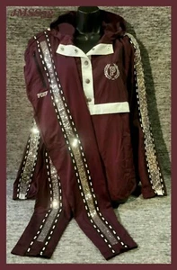 Giacomotiva rosa Victoria's Secret + set pantaloni da pista lussuosa prugna argento M L - Foto 1 di 12