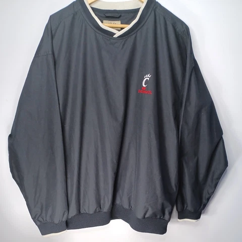 Cincinnati Bearcats Jacket Windbreaker Black Size Large Vesi Sportswear Cover