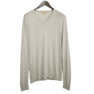 Men Burberry London Jumper Grey Cotton & Cashmere Crew Neck Size XL XAB698 - Image 1 of 4