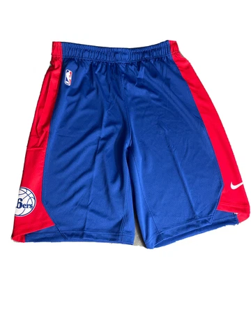 Philadelphia 76ers SIxers Shorts Players Issued Practice Nike Dri Fit Large Tall Cover
