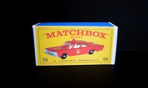 Matchbox Lesney No.59 Ford Galaxie Fire Chief Car Reproduction Box (Box only) - Picture 1 of 4