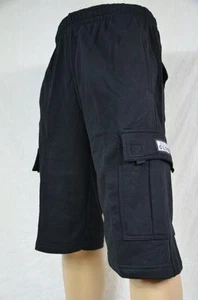 NWT PRO CLUB HEAVY WEIGHT FLEECE CARGO SHORTS BLACK POCKETS MENS S-7XL 1PC - Picture 1 of 1