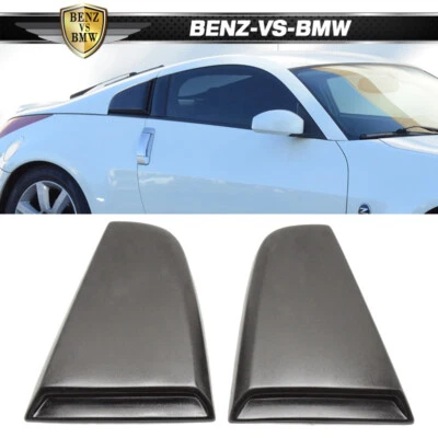 Fit For 03-08 Nissan 350Z Rear Quarter Side Window Louvers Scoops 2PCS - Image 1 of 4