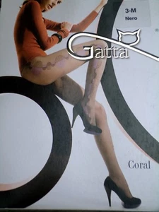 GATTA CORAL COLLANT COLLANTS FANTAISIE 20 DEN NOIR / BLACK TAILLE 3 / MEDIUM ! - Picture 1 of 3