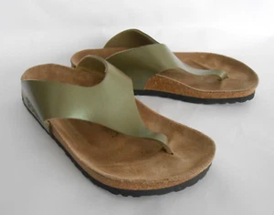 Birkenstock Womens sz 6 Birkis Thong Sandals Slides Green - Picture 1 of 10