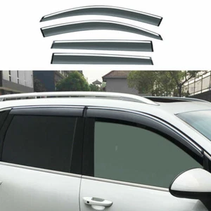 For Porsche Cayenne 2011-2018 Window Vent Visors W/Chrome Trim Sun Rain Guards - Picture 1 of 6