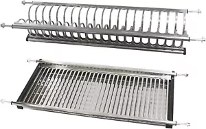 SCOLAPIATTI COLAPIATTI ACCIAIO INOX AD INCASSO 56 76 86 CM CON RACCOGLI GOCCE - Foto 1 di 8