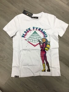BLACK PYRAMID BY CHRIS BROWN WHITE MULTICOLOR “SPACE”SIZE MEDIUM KIDS SHIRT NEW - Picture 1 of 2