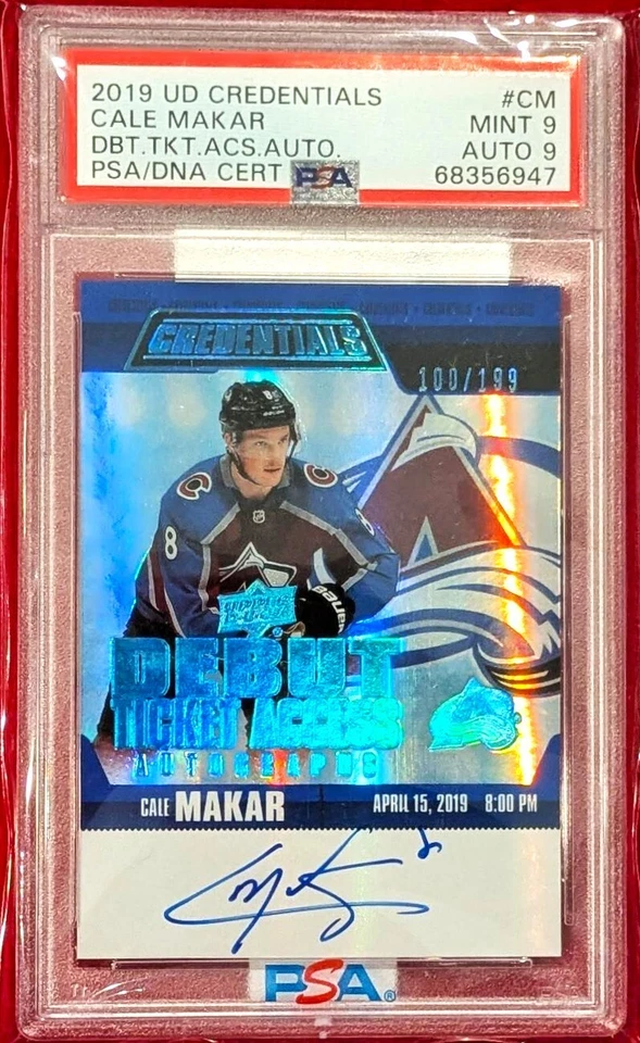 2019-20 UPPER DECK CREDENTIALS - CALE MAKAR DEBUT TICKET ACCESS AUTO GRADED  A 9 - Image 1 of 1